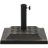 vidaXL Schirmständer Quadratisch 12 kg Polyharz Braun