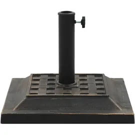 vidaXL Schirmständer Quadratisch 12 kg Polyharz Braun