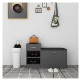 vidaXL Schuhbank Grau 94,5x31x57 cm Holzwerkstoff