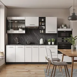 Vicco Küchenzeile Fame-Line 280 cm Weiß Hochglanz