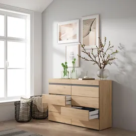 SKRAUT HOME Kommode 114 x 75 x 35 cm Eiche