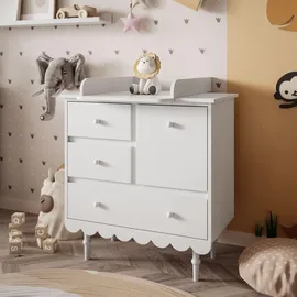 lookway KOMMODE BABUSHKA mit Schubladen, mit Wickeltisch, Weiß