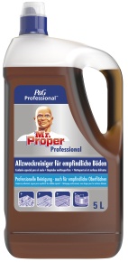 Mr. Proper Professional Allzweckreiniger, Oberflächenreiniger speziell für empfindliche Oberflächen wie Stein-/Holzböden, 5 Liter - Kanister