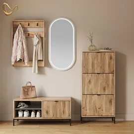 livinity® Aterno 60 x 130 x 24 cm mit 3 Schubladen / braun