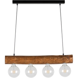 Spot-Light Pendelleuchte »TRABO SIMPLE«, 4 flammig-flammig, Hängeleuchte, Holzbalken aus massivem Kiefernholz Ø 8-12 cm, braun