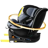 Reecle I-Size Kindersitz 360 Drehbar mit ISOFIX 40-150 cm, 0-12 Jahre, Reboarder Kinderautositz (Schwarz)