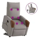 vidaXL Massagesessel mit Aufstehhilfe Taupe Stoff