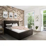 Home Affaire Polsterbett HOME AFFAIRE "Vaine", braun, B:191cm H:96cm L:225cm, Samtoptik (100% Polyester), Betten, Polsterbett, in 5 Breiten, auch in Länge 220 cm, incl. Roll-Lattenrost
