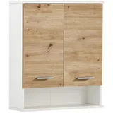 Schildmeyer Palermo Hängeschrank 157640, Mattweiß/Artisan Eiche Dekor, 59,8 x 20,5 x 70,8 cm,