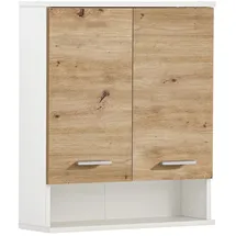 Schildmeyer Palermo Hängeschrank 157640, Mattweiß/Artisan Eiche Dekor, 59,8 x 20,5 x 70,8 cm,