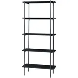 [en.casa] Standregal 180 x 80 x 34 cm Schwarz