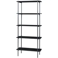 [en.casa] Standregal 180 x 80 x 34 cm Schwarz