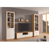 Wohnwand Stilo 270 cm Wohnzimmer Landhaus Weiss Eiche Artisan Buffet Küche