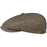 Stetson Hatteras Seide Schirmmütze Damen/Herren - Ballonmütze aus Seide - Flatcap mit Sonnenschutz UV 40+ - Schiebermütze mit Fischgratmuster - Schirmmütze Sommer/Winter braun-beige 61 cm - 61