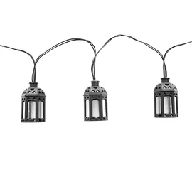 Nowa Lichterkette Solarleuchten Aussen LED Solarlampe Gartenlampe Dekoration in Laternenform, Kunststoff schwarz, 30x LED warmweiß, L 200 cm