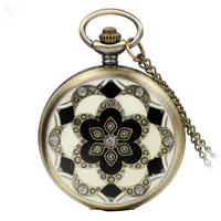 Avaner Modische Taschenuhr Sakura Muster Halskette Uhr mit Quarzwerk Pullover Kettenuhr für Herren Damen als Vatertag Muttertag Weihnachten Geschenk