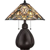 Tischlampe ETERNO 5 Bronze Buntglas H:50cm Tiffany Lampe Wohnzimmer Schlafzimmer