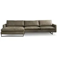 freistil Ecksofa 134 Leder Braun Graubraun