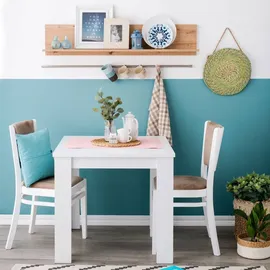 Homestyle4u Küchentisch 80 x 80 cm weiß