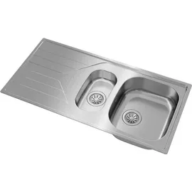 Teka Universe 60 T-XP 11⁄2C 1E Rev Spüle Mit Abtropffläche, Edelstahl