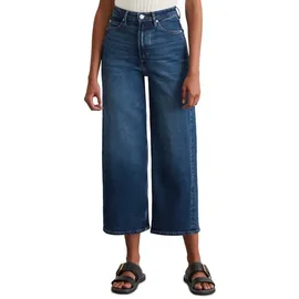 Marc O'Polo MARC O ́POLO Denim trouser, wide fit, culotte length, high waist AUTHENTIC DARK SEA BLUE WASH - 26/32