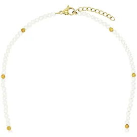 Amor Perlenkette Herzen Edelstahl/Gold/Weiß
