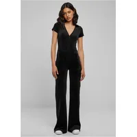 URBAN CLASSICS Damen TB6098-Ladies Velvet Jumpsuit T-Shirt, Black, L