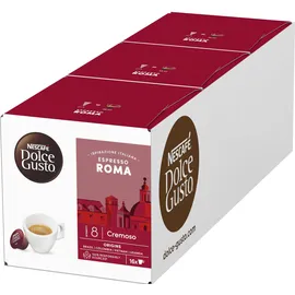 Nescafé DOLCE GUSTO Inspirazione Italiana Espresso Roma Kaffeekapseln 3er Pack (3 x 16 Portionen)