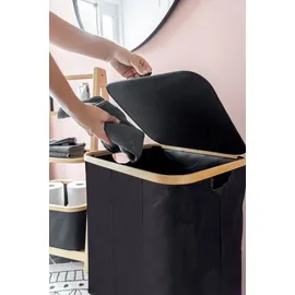 Wenko Wäschekorb Ecori 41 x 50 cm Polyester Schwarz