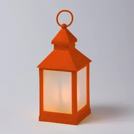 MARELIDA LED Laterne mit Flammeneffekt flackernde LED H: 24cm Batteriebetrieb orange