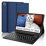 Tiiomioon Tastatur Hülle für Samsung Galaxy Tab A9 Plus/ A9+ 11 Zoll 2023, Abnehmbare Bluetooth Hülle mit Tastatur für Samsung Galaxy Tab A9 Plus (SM-X210/ X215/ X216/ X218) Keyboard Cover, Blau