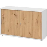 bümö Aktenschrank 120 x 75 x 40 cm Weiß/Asteiche