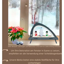 Weigla - Schwibbogenbank aus dem Erzgebirge I Grau (L/H/T):60,0cmx11,0cmx7,5cm NEU Blumenbank Unterstellbank