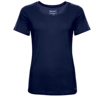 Kaipara - Merino Sportswear Rundhalsshirt Merino Shirt Damen Kurzarm Slimfit 200 (1-tlg) aus reiner Merinowolle Made in Germany blau XL