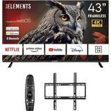 KB Elements 43 Zoll 4K WebOS, TV DVB-T2/S2 Dolby, RAHMENLOS, Magic Fernbedienung - Schwarz