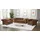 s-style möbel SITZGARNITUR mit Schlaffunktion 3+2+1 Chesterfield Flux Braun Microfaser Vintageoptik