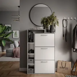 Vicco Orlando 80 x 128,3 x 24,2 cm mit 3 Fächern grau/weiß matt