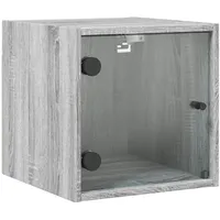 VidaXL Nachttisch mit Glastür Grau Sonoma 35x37x35 cm