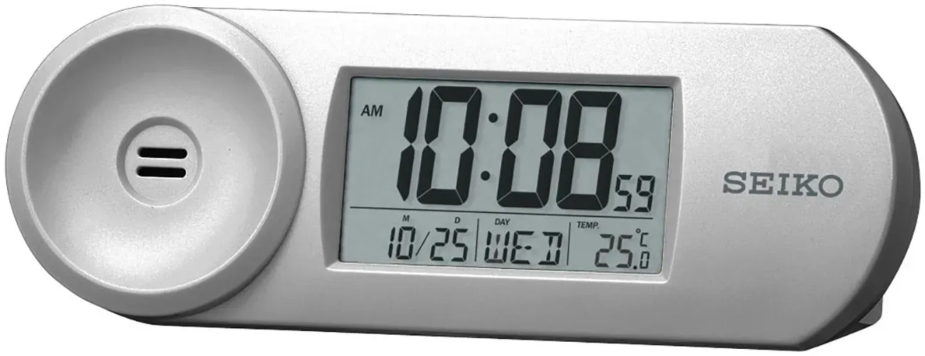 Quarzwecker SEIKO, silber (silberfarben), Wecker, Wecker, Digitalwecker, Reisewecker, Schlafzimmer,Beleuchtung,Piepalarm
