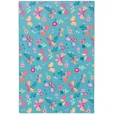 Snapstyle Kinder Spiel Teppich Schmetterling Türkis 200x200cm
