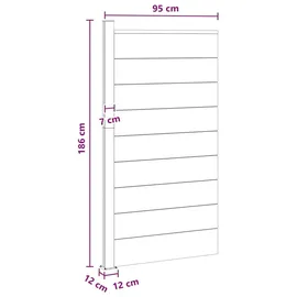 vidaXL Zaunlatte 1 x 1 m Grau/Schwarz