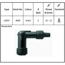 NGK Kerzenstecker LD-05 F, für 12 mm Kerze, 90?