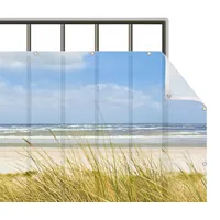 Bilderdepot24 Bilderwelten Balkon, Blau, Kunststoff, Wasser/Strand/Meer, Rechteckig, 250x100 cm, Sonnen- & Sichtschutz, Sichtschutz Garten, Balkon Sichtschutze