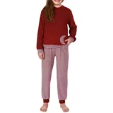 Normann Pyjama Normann Mädchen Frottee Pyjama langarm in Tupfen- und Ringeldesign bunt 164