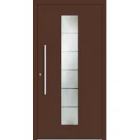 Schüco Aluminium Haustür "POLLY" ADS 75.SI RC2 Sepiabraun RAL 8014 innen öffnend DIN links