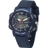 SINAR Quarzuhr XW-27-2, Armbanduhr, Herrenuhr, analaog, digital, Datum blau