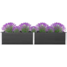 furnicato Garten-Hochbeet 200x100x54 cm WPC Grau