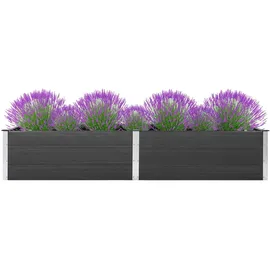 furnicato Garten-Hochbeet 200x100x54 cm WPC Grau