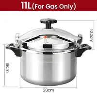Aluminium Schnellkochtopf 11 l - Haushalts Druckkochtopf - Extra dickes Material - Für Gasherd und Induktion - Explosionsgeschützte Sicherheitsve...