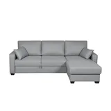 Sofa.de Ecksofa mit Schlaffunktion Asti ¦ grau ¦ Maße (cm): B: 241 H: 86 T: 162.0
